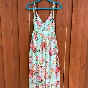 Miss Avenue Mint Floral Maxi Sundress